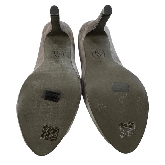 ASH Eloise Grey Suede Stiletto Platform High Heels Size 38/ US 7.5-8 - Picture 10 of 16